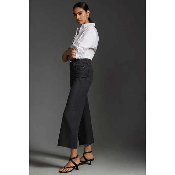 NWT Paige Anessa Wide Leg Ankle Jeans Black Lotus 31 - Picture 3 of 15